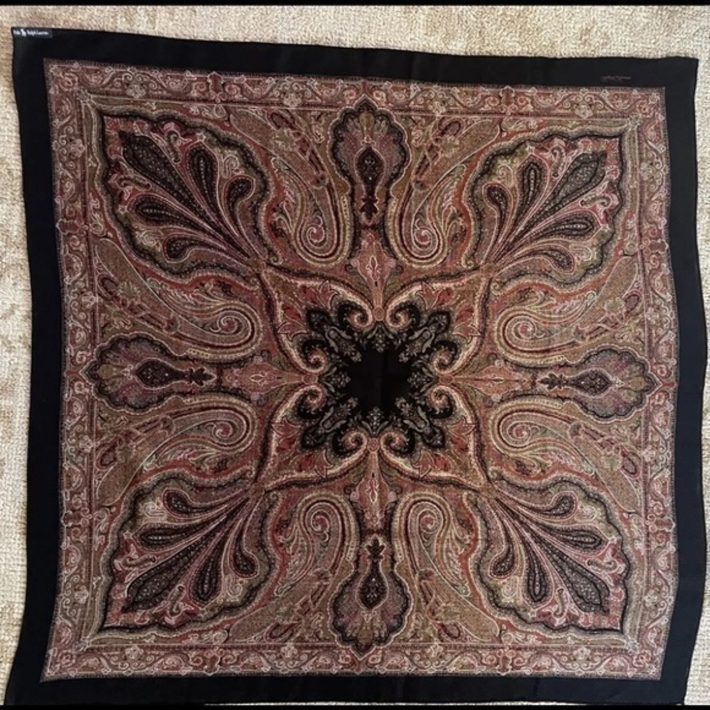 Vtg RALPH LAUREN 100% Wool Scarf